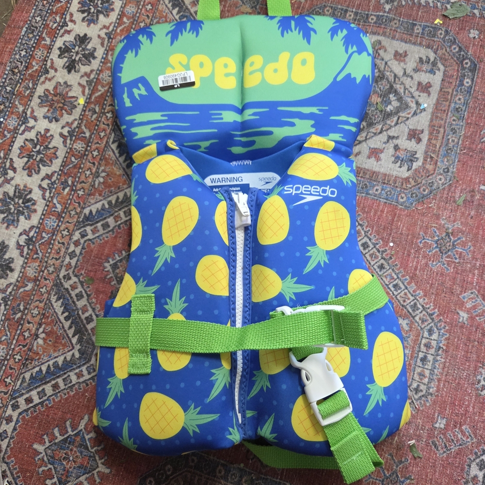 Speedo Blue Life Vest with Pineapple Design